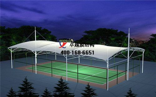   定西膜结构网球场门球场篮球场（定西市耀武篮球俱乐部）设计施工安装案例