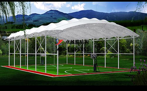  平凉膜结构网球场门球场篮球场（平凉体育运动学校）设计施工安装案例