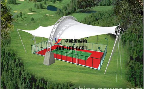   保山膜结构网球场门球场篮球场（保山市力宏致远篮球俱乐部）设计施工安装案例