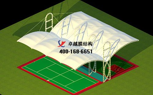  曲靖膜结构网球场门球场篮球场（曲靖鸿鹄篮球俱乐部 ）设计施工安装案例