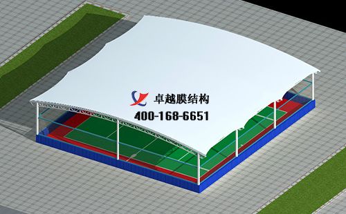  呼伦贝尔膜结构网球场门球场篮球场（曲靖鸿鹄篮球俱乐部 ）设计施工安装案例