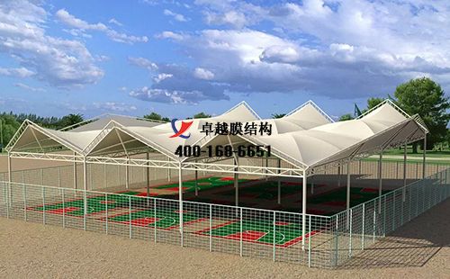 阿勒泰膜结构网球场门球场篮球场（阿勒泰地区第二高级中学“希望篮球训练营 ）设计施工安装案例