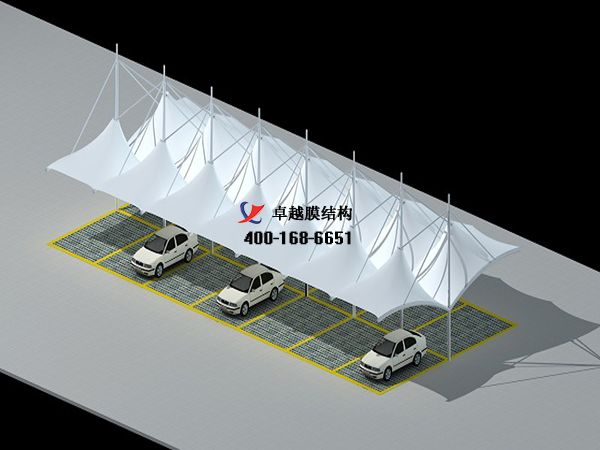    宝鸡膜结构车棚【宝鸡市热力有限责任公司-停车场】设计施工案例