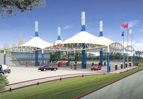 新乡加油站膜结构顶棚设计施工案例