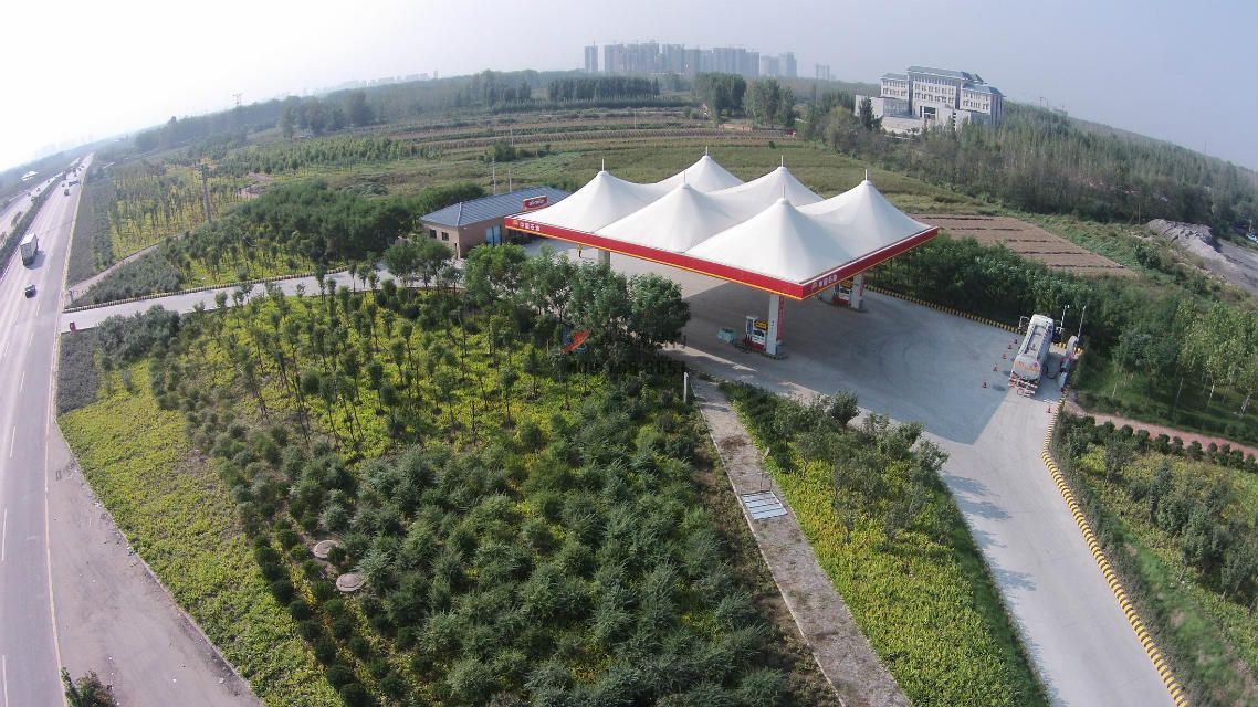  广州及其周边加油站膜结构顶棚设计施工案例