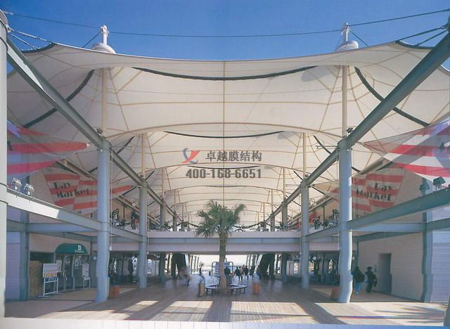 北京商业街膜结构顶盖/商场ETFE膜结构罩棚