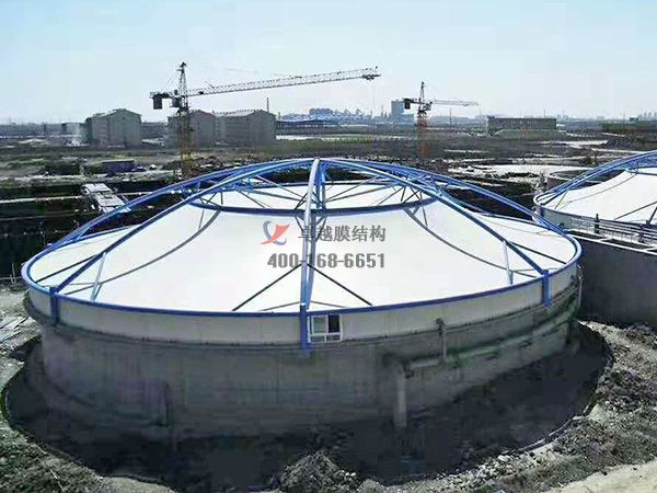 鹤壁污水处理厂反吊膜结构工程设计施工案例 　　