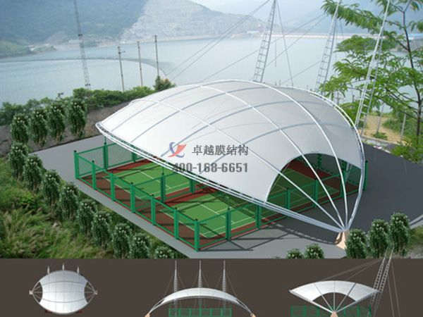 济源门球场雨棚/网球场顶棚膜结构罩棚原创生产厂家 　　