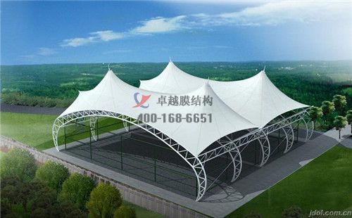 唐山网球场膜结构顶棚罩棚设计施工安装 　　