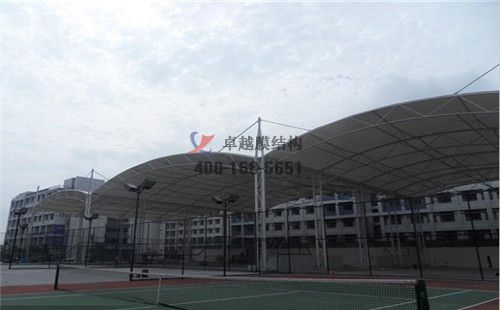 广州网球场膜结构罩棚设计施工安装【案例图片】 　　