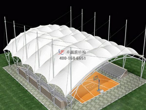 岳阳网球场膜结构顶棚罩棚设计施工安装