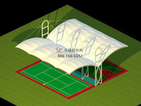 长沙网球场膜结构顶棚罩棚十年施工经验 　　