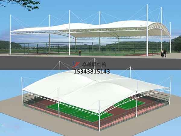 格尔木市篮球场膜结构罩棚【设计施工】
