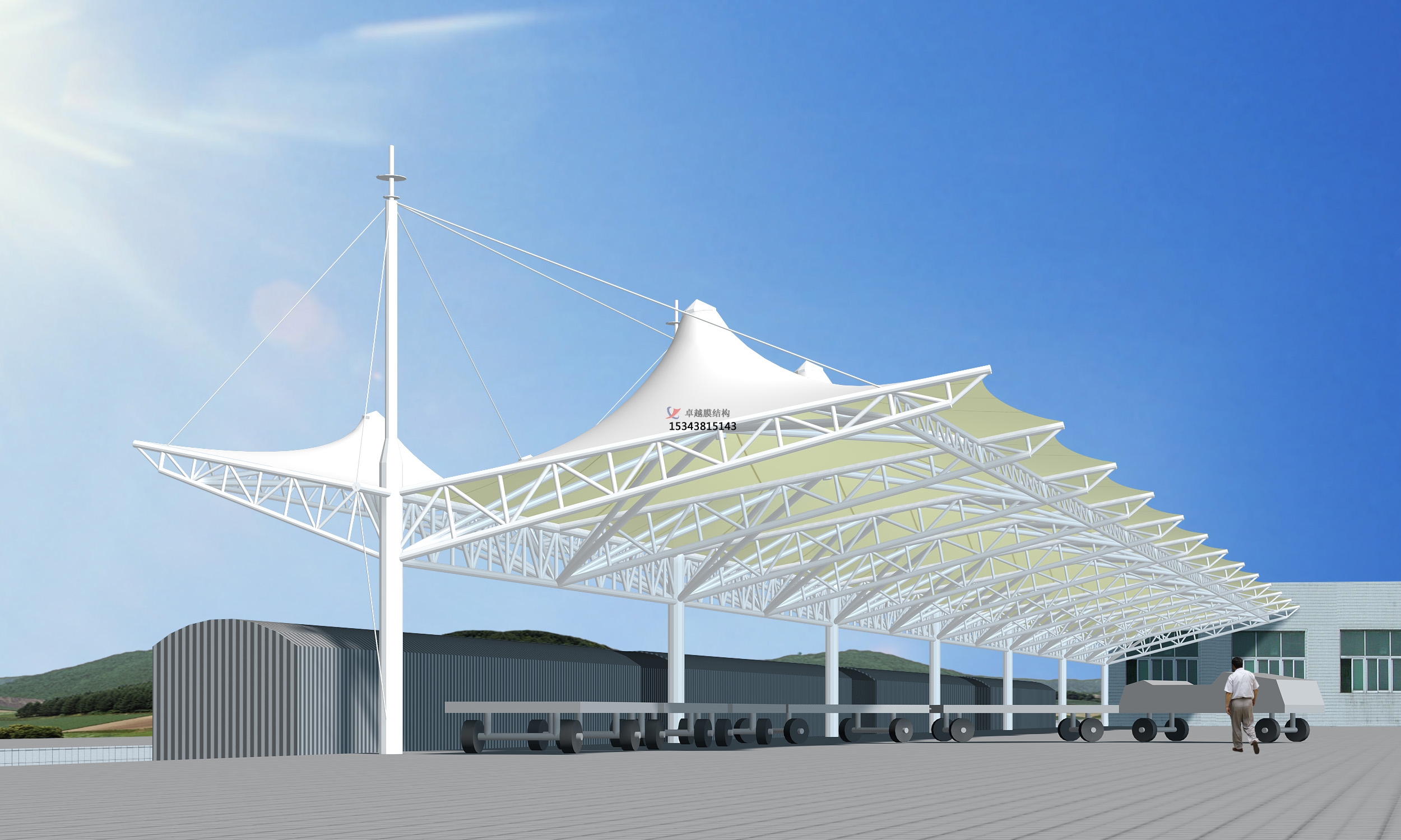 拉萨市膜结构雨棚工程设计施工案例