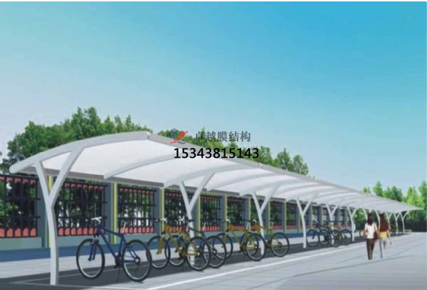 郴州市张拉膜充电桩车棚设计施工案例