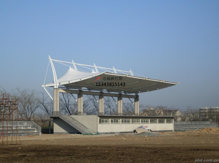 嵩县体育公园膜结构【看台雨棚】门球场案例