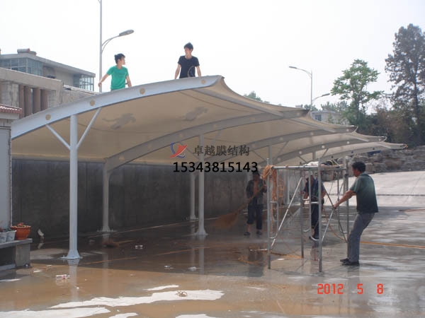 射阳膜结构【充电站防雨篷】停车棚设计安装