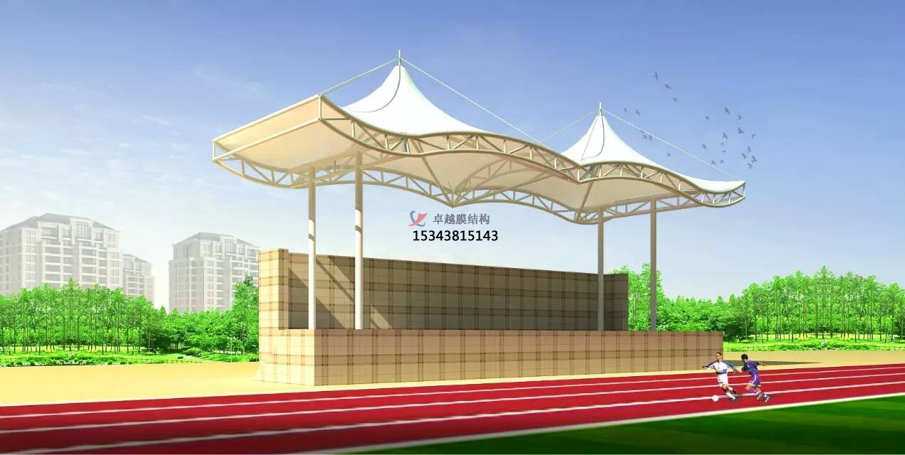 鄢陵体育公园膜结构【看台雨棚】门球场案例