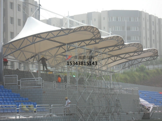 淅川体育公园膜结构【看台雨棚】门球场案例