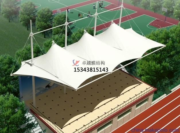 夏邑体育公园膜结构【看台雨棚】门球场案例