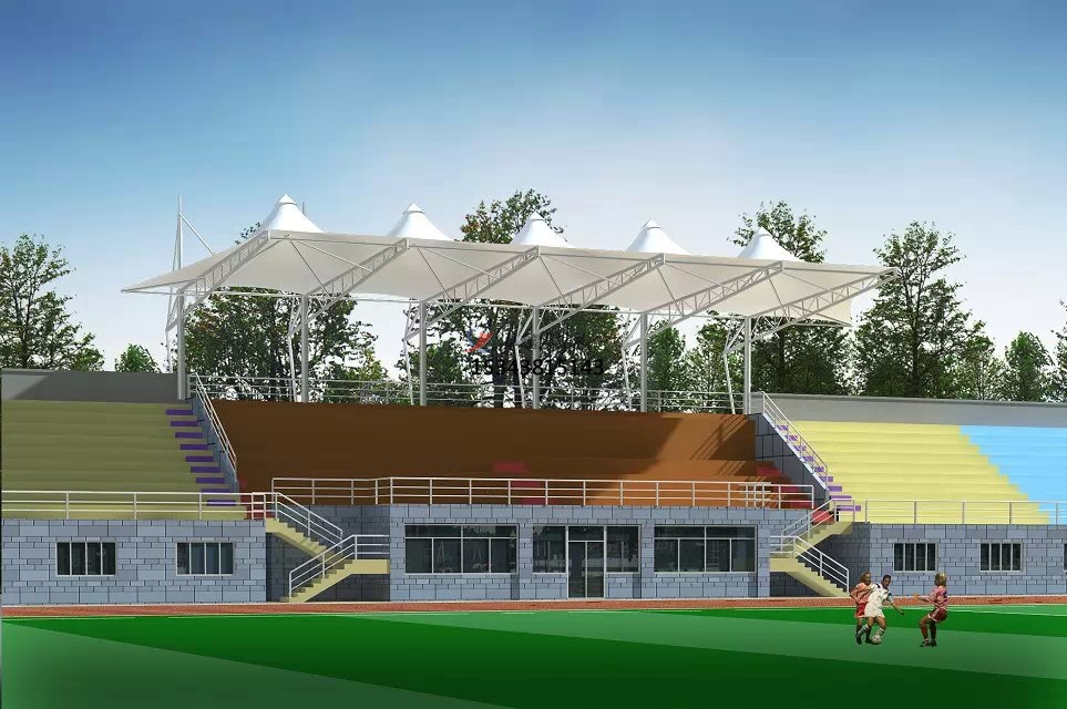 新绛体育公园膜结构【看台雨棚】门球场案例