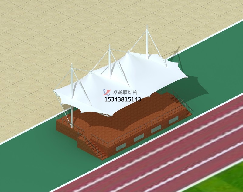 平陆体育公园膜结构【看台雨棚】门球场案例