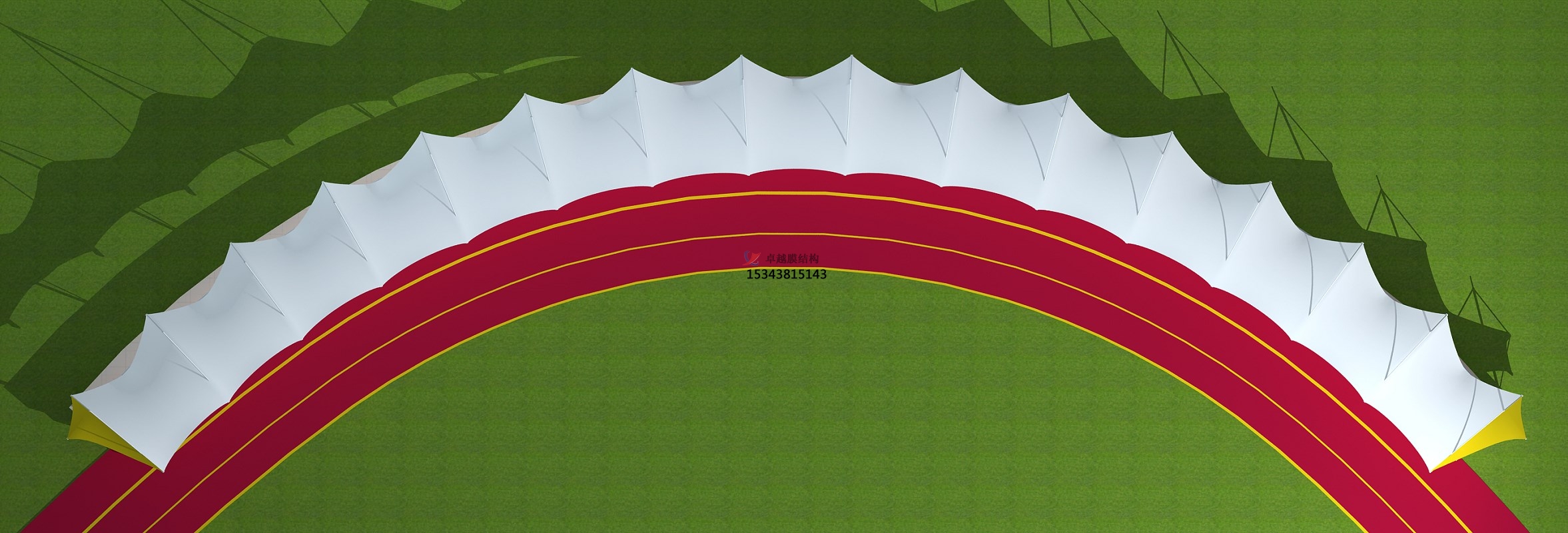 保德体育公园膜结构【看台雨棚】门球场案例