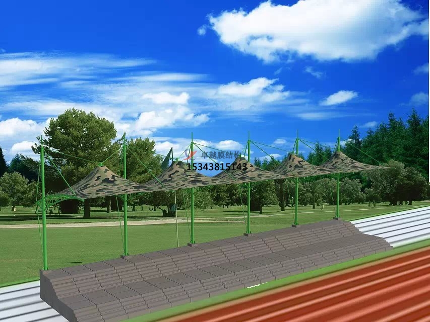 延川体育公园膜结构【看台雨棚】门球场案例