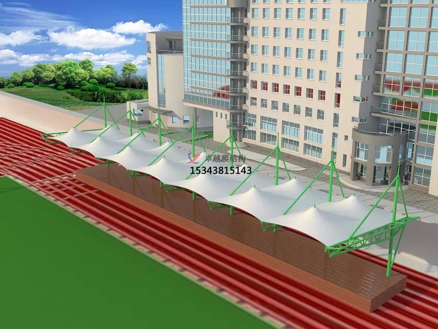 富县体育公园膜结构【看台雨棚】门球场案例