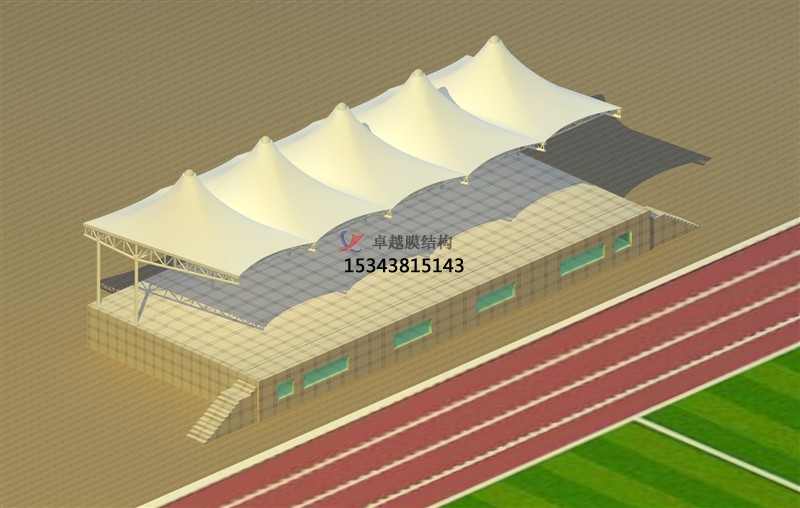 清涧体育公园膜结构【看台雨棚】门球场案例