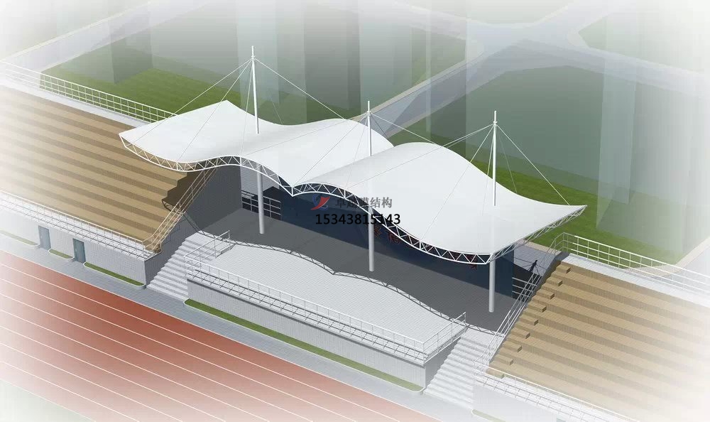 汉阴体育公园膜结构【看台雨棚】门球场案例