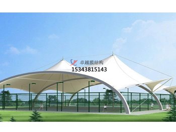 上海网球场膜结构顶盖/篮球场屋顶/门球场雨棚安装