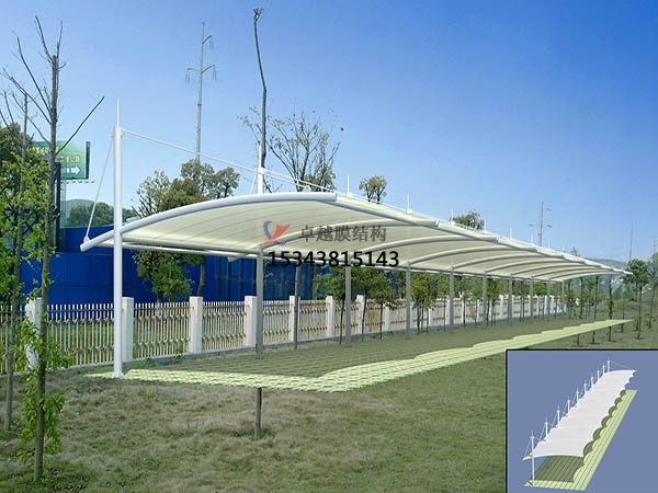武汉邢台网球场膜结构顶盖/篮球场屋顶/门球场雨棚安装