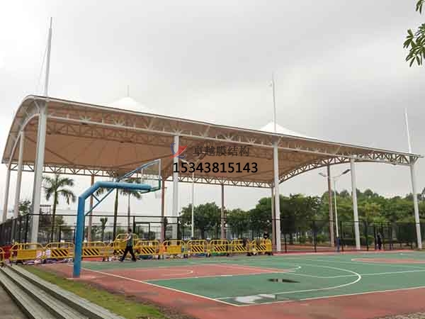 常州网球场膜结构顶盖/篮球场屋顶/门球场雨棚安装
