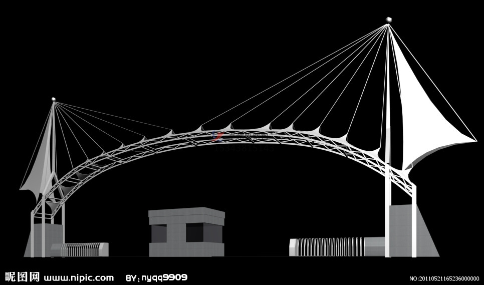 膜结构建筑入口效果图【专业设计团队】