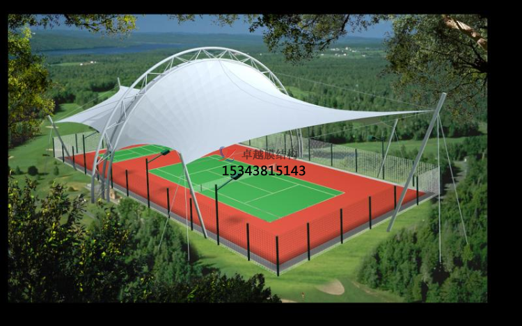 安阳网球场膜结构雨棚设计施工