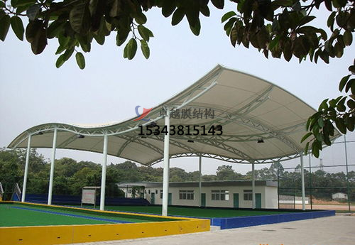 许昌篮球场雨棚遮阳棚施工
