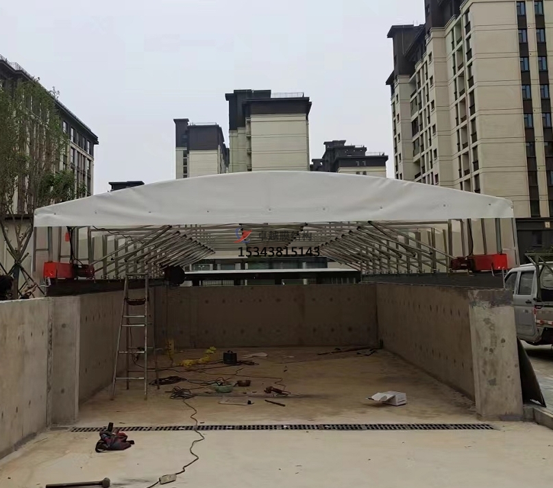 滑县龙栖湾1号院膜结构推拉篷